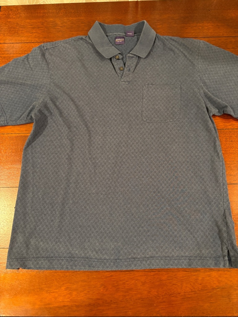 Arrow Men's Gray Micro-Pattern Polo Casual Size XL